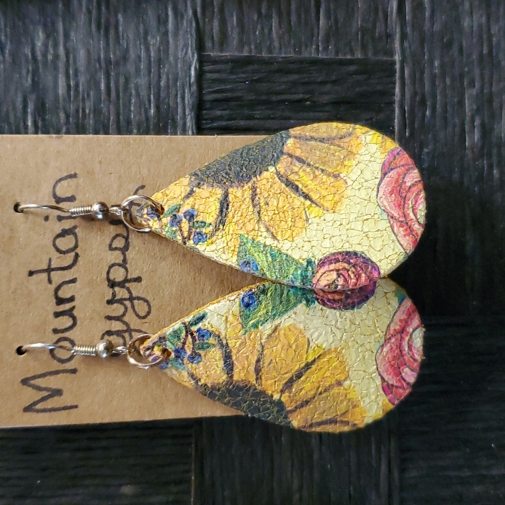 Western sunflower earrings